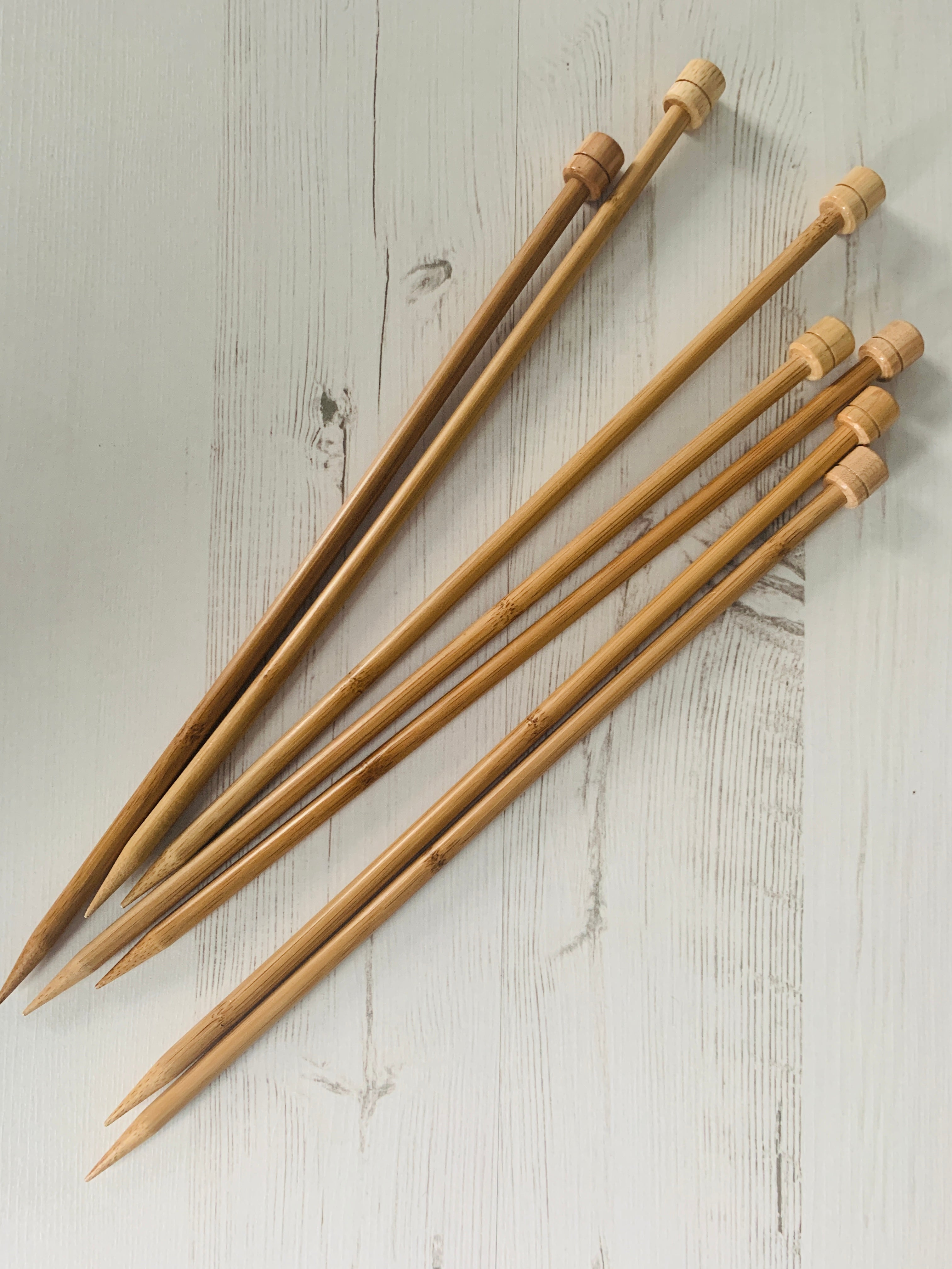 Bamboo straight knitting needles 8mm