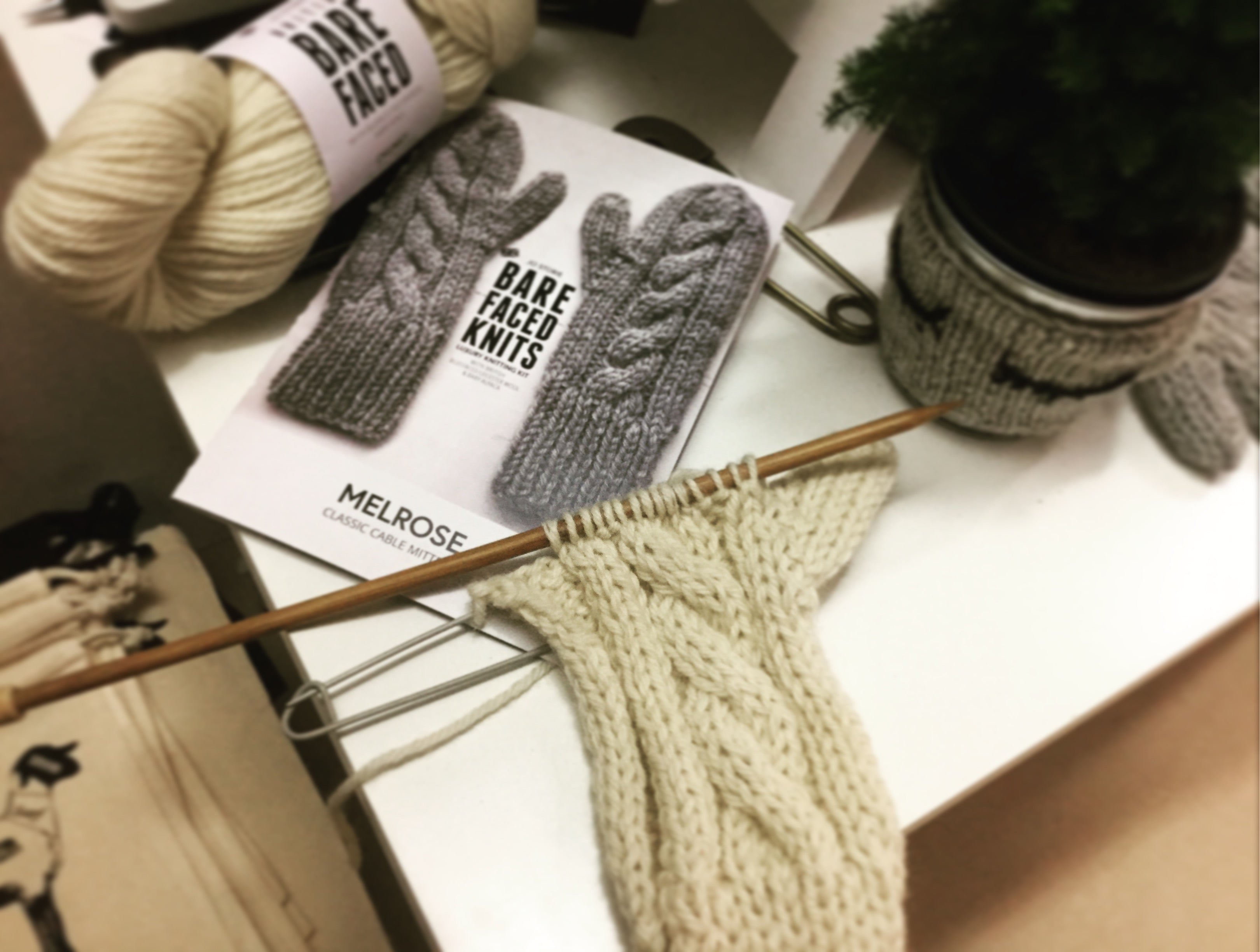 Melrose Mittens BareFaced Knitting Kit