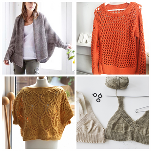 Summer Knitting Patterns, summer cardigans, jumpers and crop top vests 